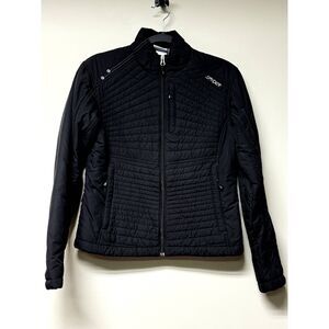 SPYDER Ski Jacket Black, Zipper Pockets, Thin Puffer, Sz 4
